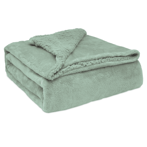 Briebe - Manta de Sofa, Cobertor de Sedalina com Tela de Sherpa 130 x 160cm Quente, Grossa e Extra Macia, , Verde Água