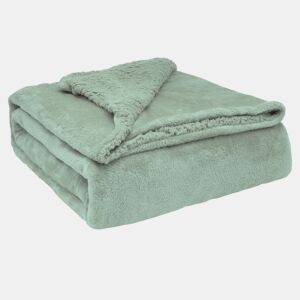 Briebe - Manta de Sofa, Cobertor de Sedalina com Tela de Sherpa 130 x 160cm Quente, Grossa e Extra Macia, , Verde Água