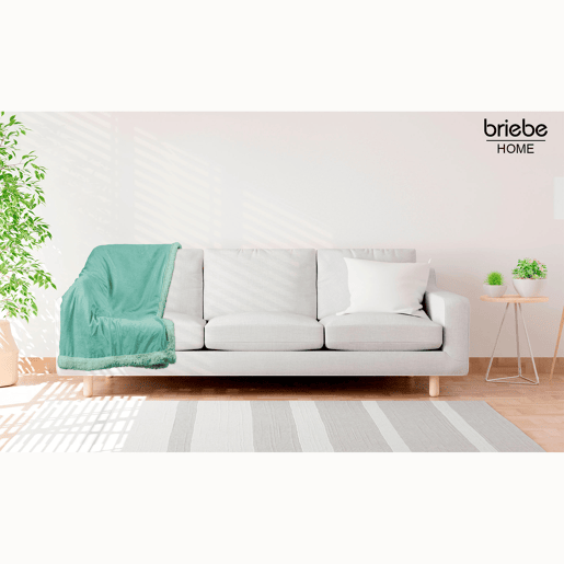 Briebe - Manta de Sofa, Cobertor de Sedalina com Tela de Sherpa 130 x 160cm Quente, Grossa e Extra Macia, , Verde Água
