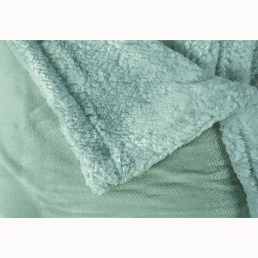 Briebe - Manta de Sofa, Cobertor de Sedalina com Tela de Sherpa 130 x 160cm Quente, Grossa e Extra Macia, , Verde Água