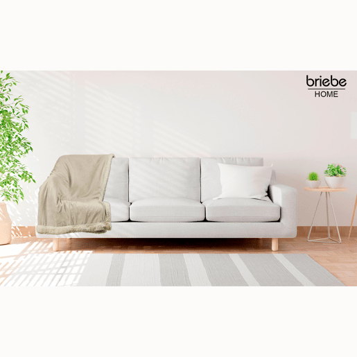 Briebe - Manta de Sofa, Cobertor de Sedalina com Tela de Sherpa 130 x 160cm Quente, Grossa e Extra Macia, , Taupe