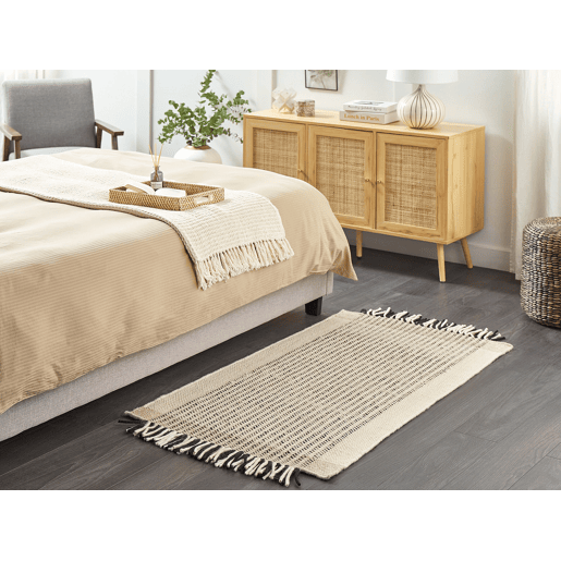 Tapete DIVARLI Creme 80 x 150 cm Lã