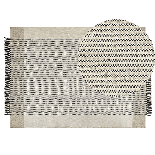 Tapete DIVARLI Creme 140 x 200 cm Lã