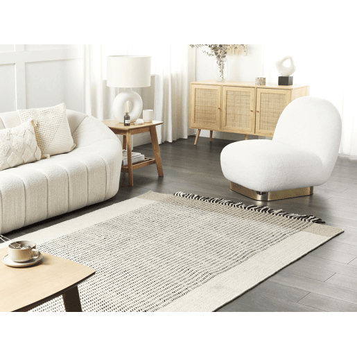 Tapete DIVARLI Creme 140 x 200 cm Lã
