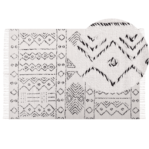 Tapete ALKENT Branco 140 x 200 cm Lã