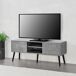 Mesa de Tele Eskilstuna con 2 Puertas 2 Estantes Aglomerado 120 Mesa de Tele Eskilstuna con 2 Puertas 2 Estantes Aglomerado 120 Gris