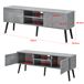 Mesa de Tele Eskilstuna con 2 Puertas 2 Estantes Aglomerado 120 Mesa de Tele Eskilstuna con 2 Puertas 2 Estantes Aglomerado 120 Gris