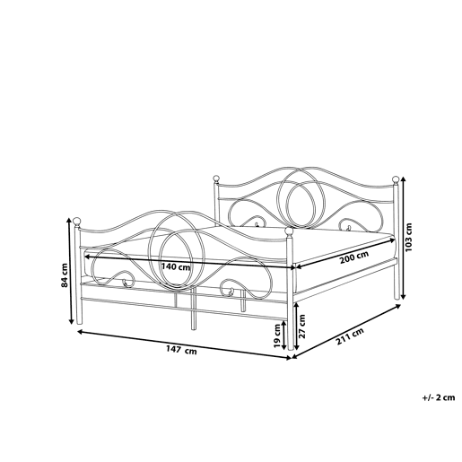 Beliani Cama Aço LYRA Beliani Cama Aço LYRA