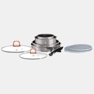 Berlinger Haus Moonlight Trem de Cozinha de Indução 9 Peças, Pega Amovível, Alumínio Antiaderente Set Panelas e Frigideiras, , Cinza