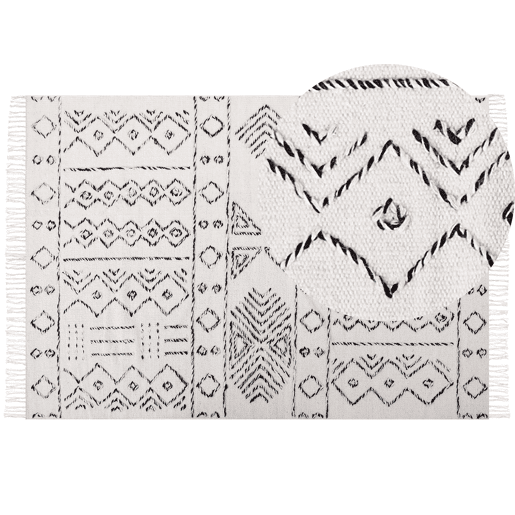Tapete ALKENT Branco 160 x 230 cm Lã