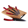 Berlinger Haus Burgundy Conjunto de 5 Facas de Cozinha Profissionais, Aço Inoxidável, Faca de Cozinheiro Tábua de Cortar, , Vermelho