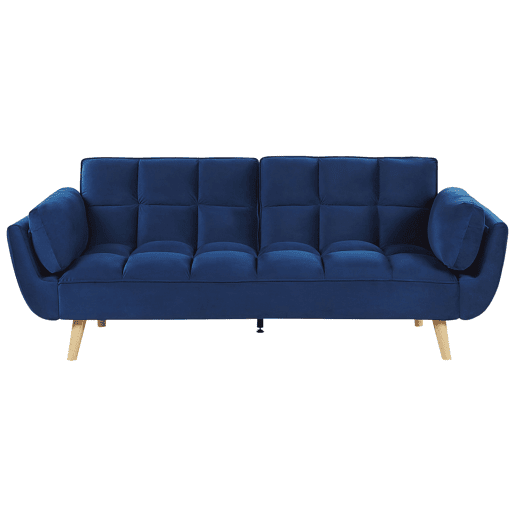 Sofá-cama ASBY Veludo Azul marinho 3 lugares