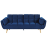 Sofá-cama ASBY Veludo Azul marinho 3 lugares