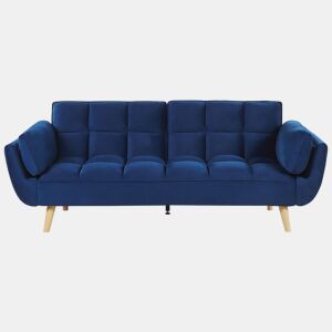Sofá-cama ASBY Veludo Azul marinho 3 lugares