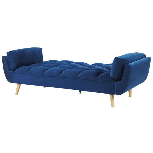 Sofá-cama ASBY Veludo Azul marinho 3 lugares