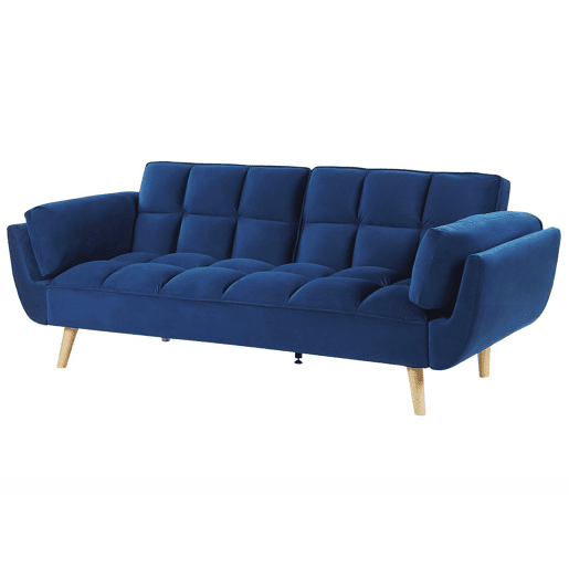Sofá-cama ASBY Veludo Azul marinho 3 lugares