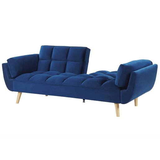 Sofá-cama ASBY Veludo Azul marinho 3 lugares