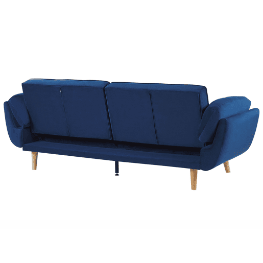 Sofá-cama ASBY Veludo Azul marinho 3 lugares