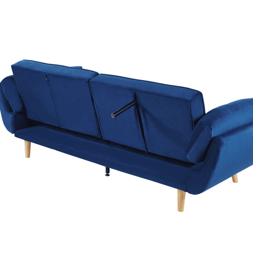 Sofá-cama ASBY Veludo Azul marinho 3 lugares