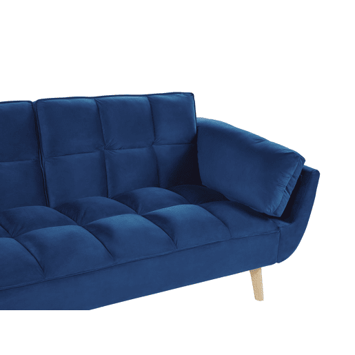 Sofá-cama ASBY Veludo Azul marinho 3 lugares