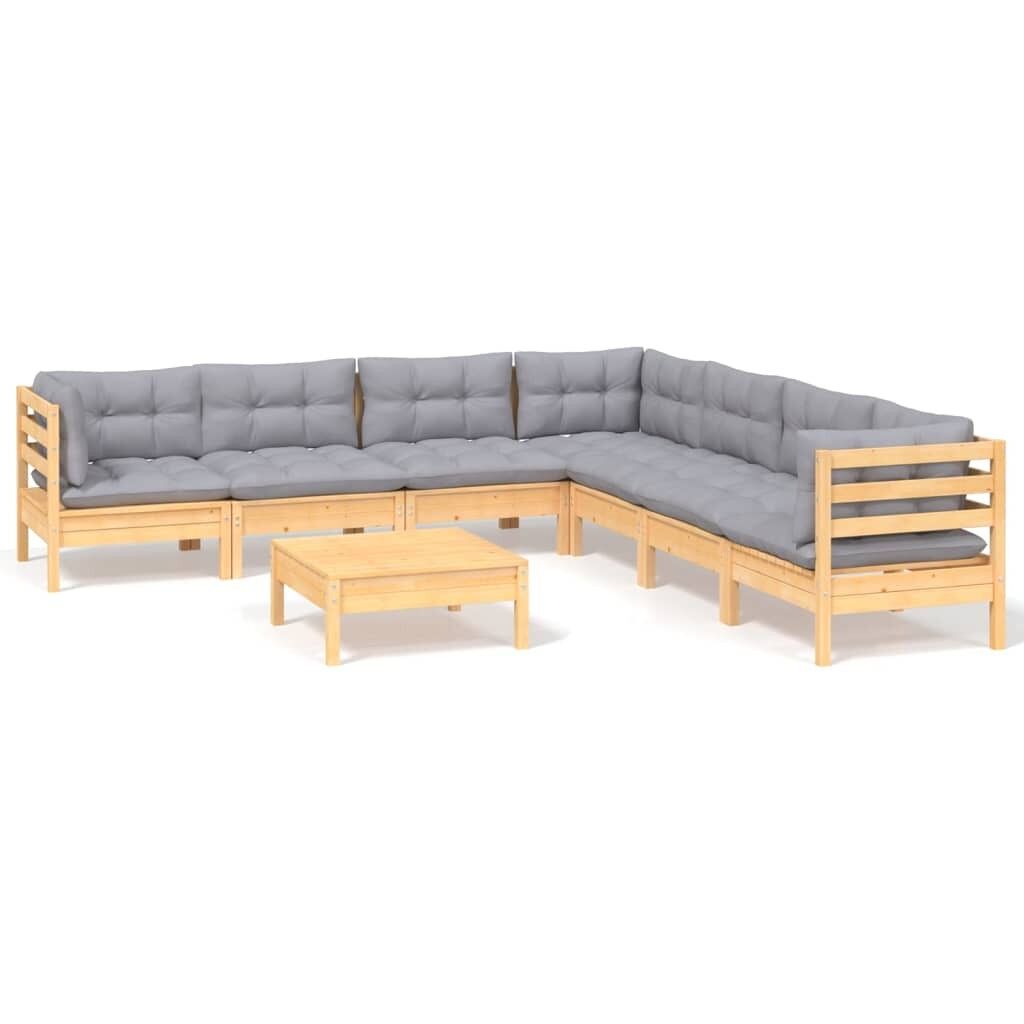 Juego de muebles de jardín    cojines madera maciza pino