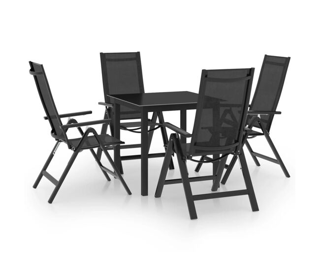 Juego de comedor de jardín 5 piezas aluminio gris antracita vidaxl