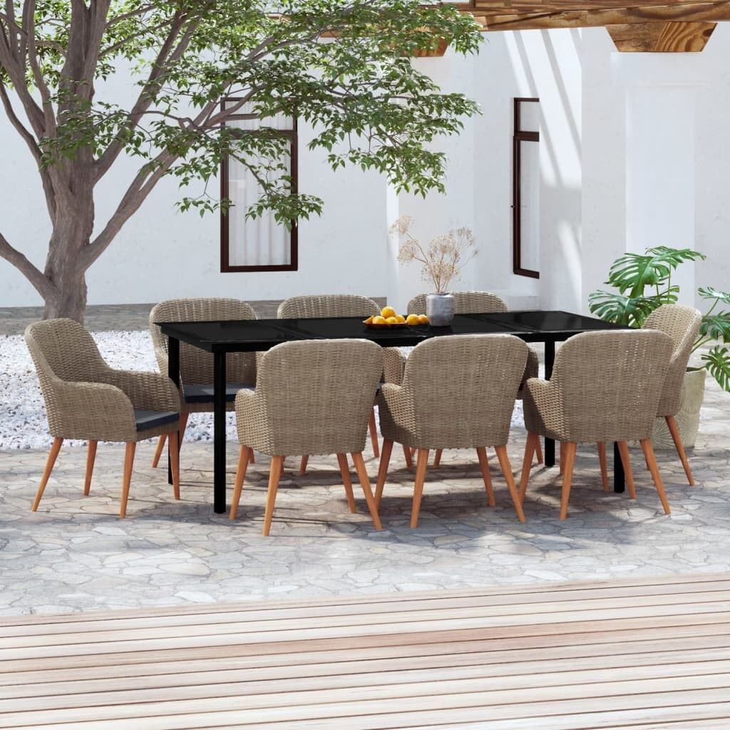 Juego de comedor para jardín con cojines
