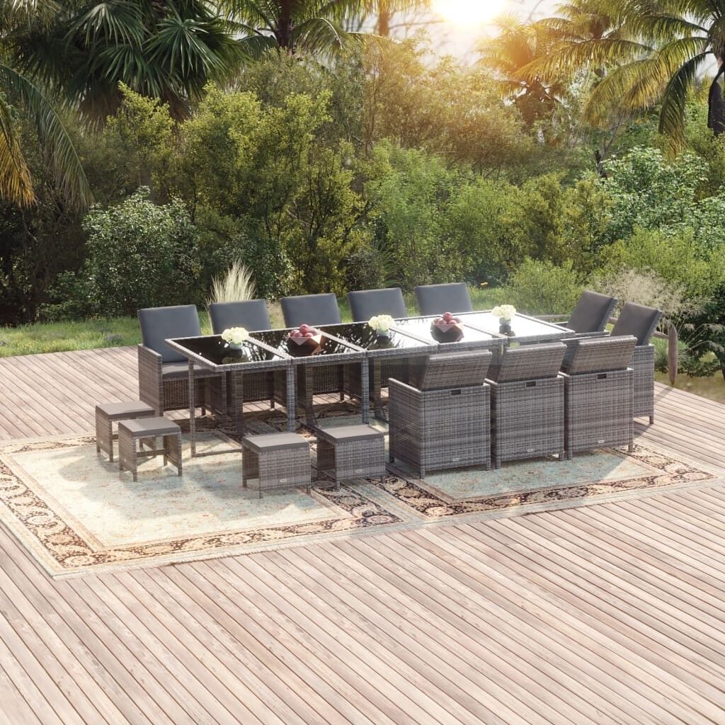 Set de comedor jardín con cojines