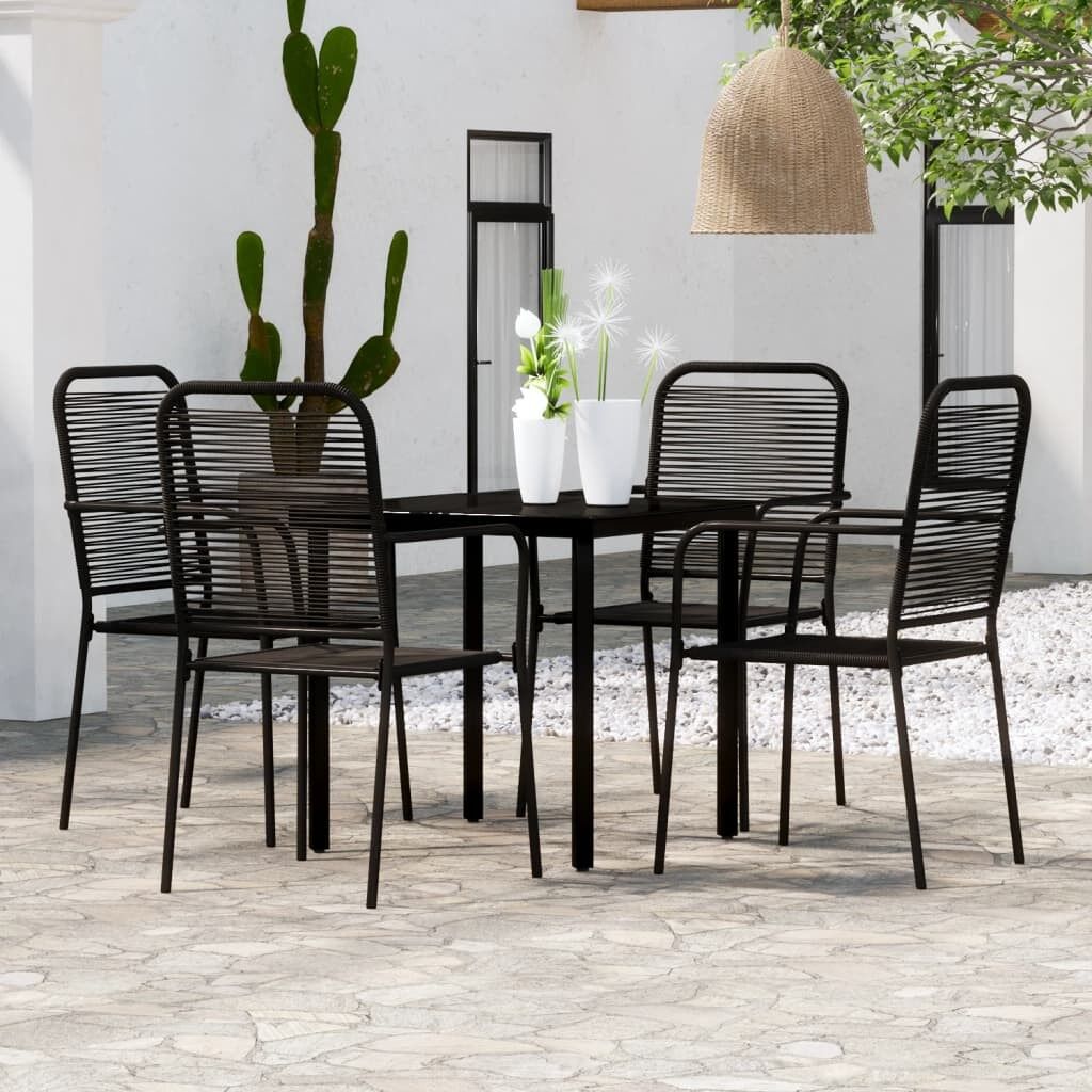 Juego de comedor de jardín 5 piezas negro vidaxl