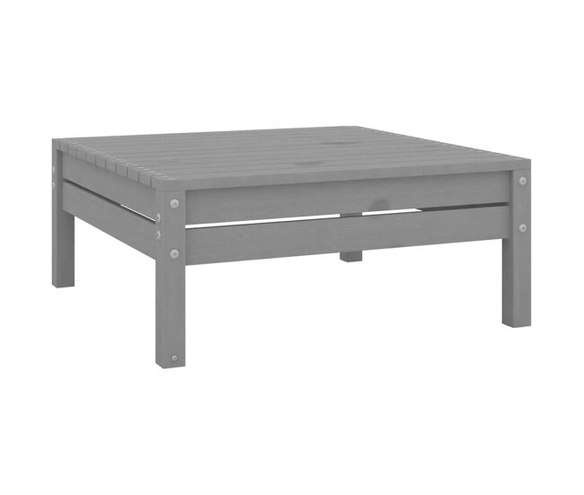 Vidaxl taburete de jardín de madera maciza de pino gris