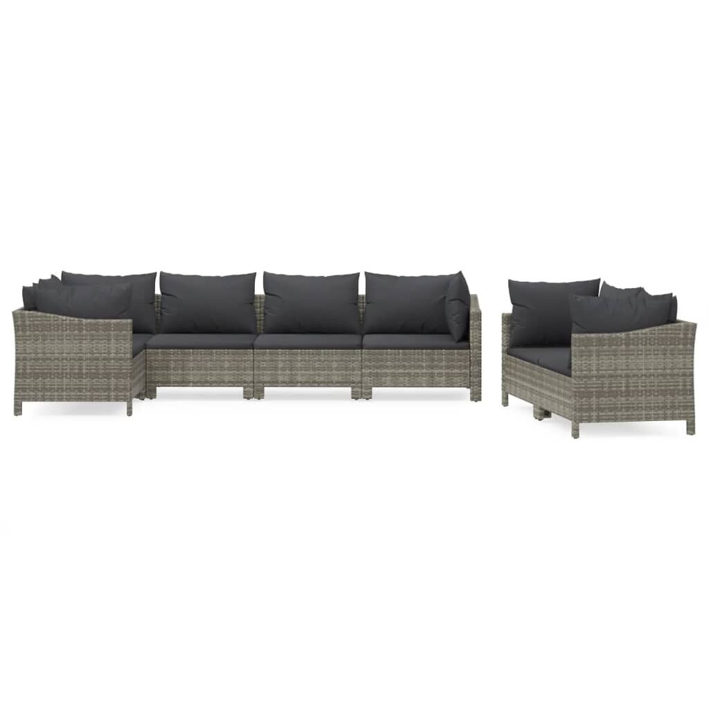 Set de muebles de jardín 9 plazas y cojines ratán sintético