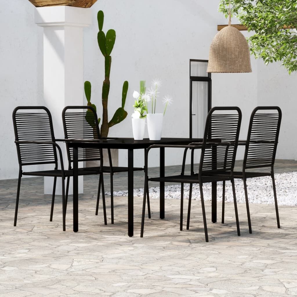 Juego de comedor de jardín 5 piezas negro vidaxl