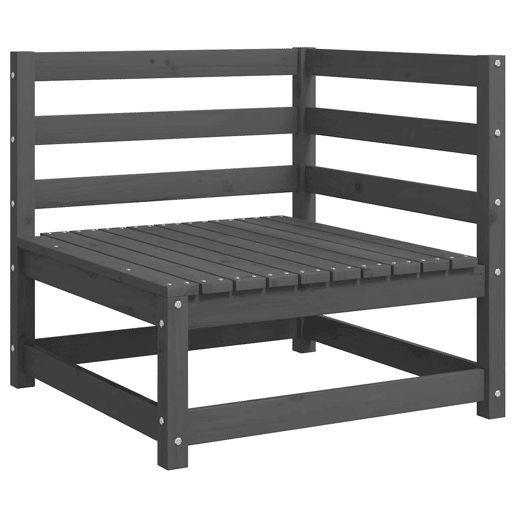 vidaXL Sofás de canto para jardim 2 pcs pinho maciça cinzento vidaXL Sofás de canto para jardim 2 pcs pinho maciça cinzento