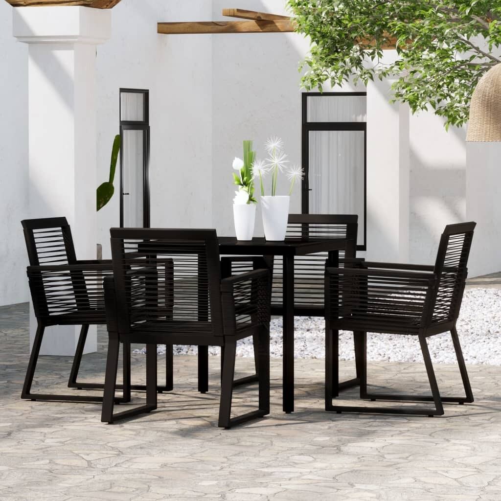 Juego de comedor de jardín 5 piezas negro vidaxl