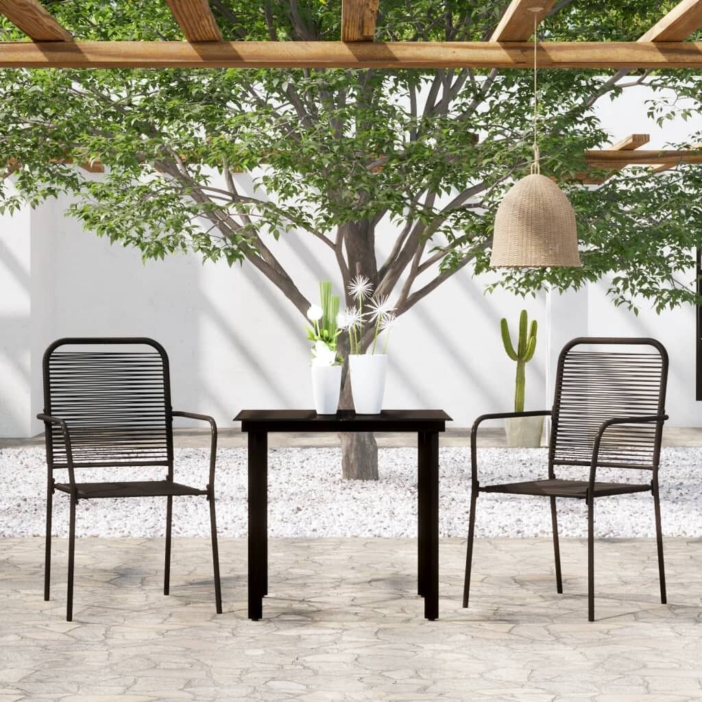 Juego de comedor para jardín 3 piezas negro vidaxl