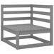 Juego de muebles de jardín 2 piezas madera maciza de pino Juego de muebles de jardín 2 piezas madera maciza de pino Gris