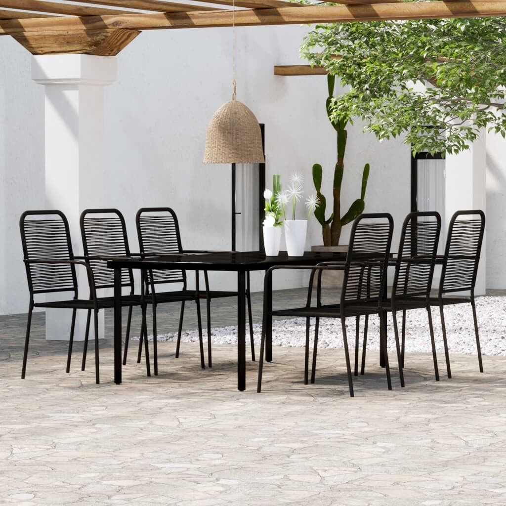 Juego de comedor de jardín 7 piezas negro vidaxl