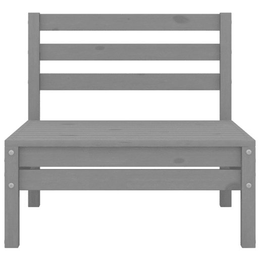 vidaXL Sofás de centro para jardim 2 pcs madeira pinho maciça cinzento