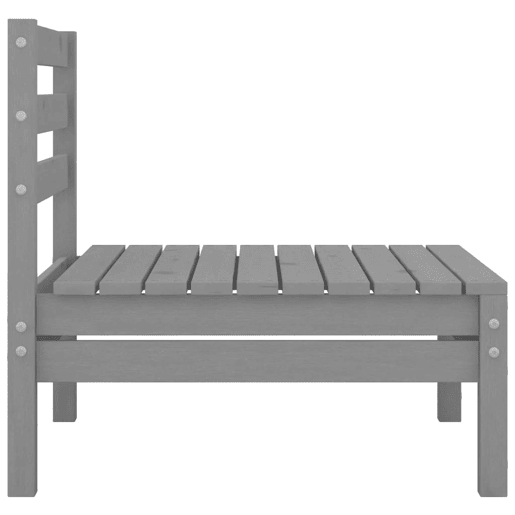 vidaXL Sofás de centro para jardim 2 pcs madeira pinho maciça cinzento