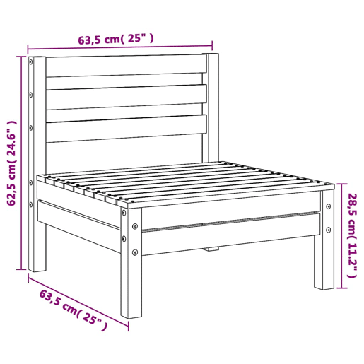 vidaXL Sofás de centro para jardim 2 pcs madeira pinho maciça cinzento