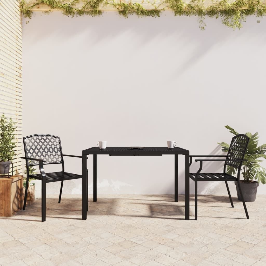 Juego de comedor de jardín 3 piezas acero gris antracita vidaxl