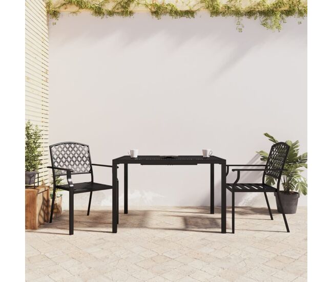 Juego de comedor de jardín 3 piezas acero gris antracita vidaxl