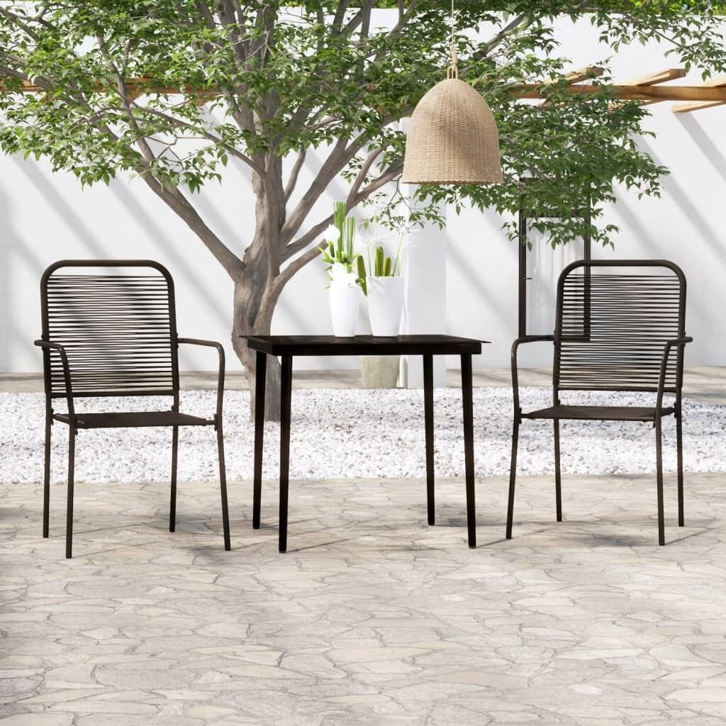 Juego de comedor de jardín 3 piezas negro vidaxl