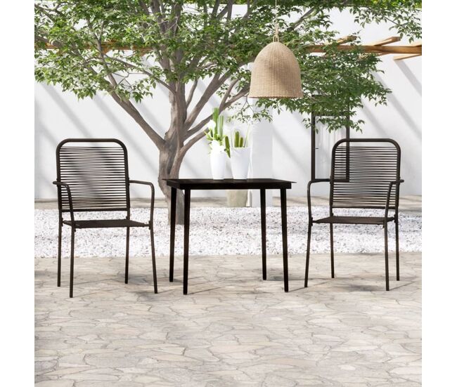 Juego de comedor de jardín 3 piezas negro vidaxl