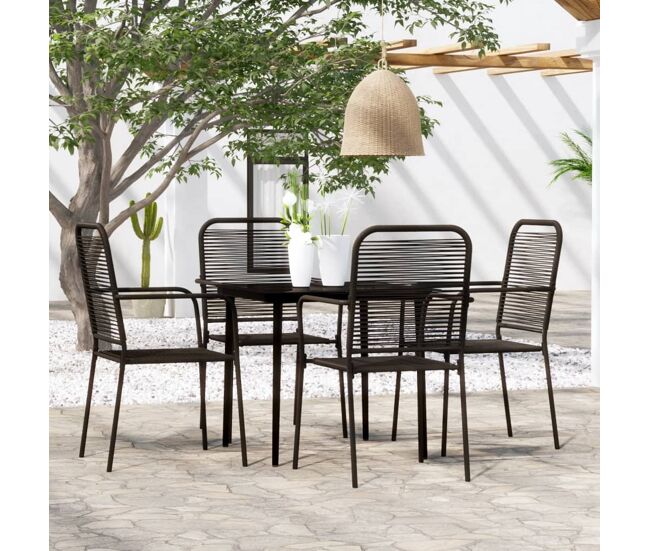 Juego de comedor de jardín 5 piezas negro vidaxl