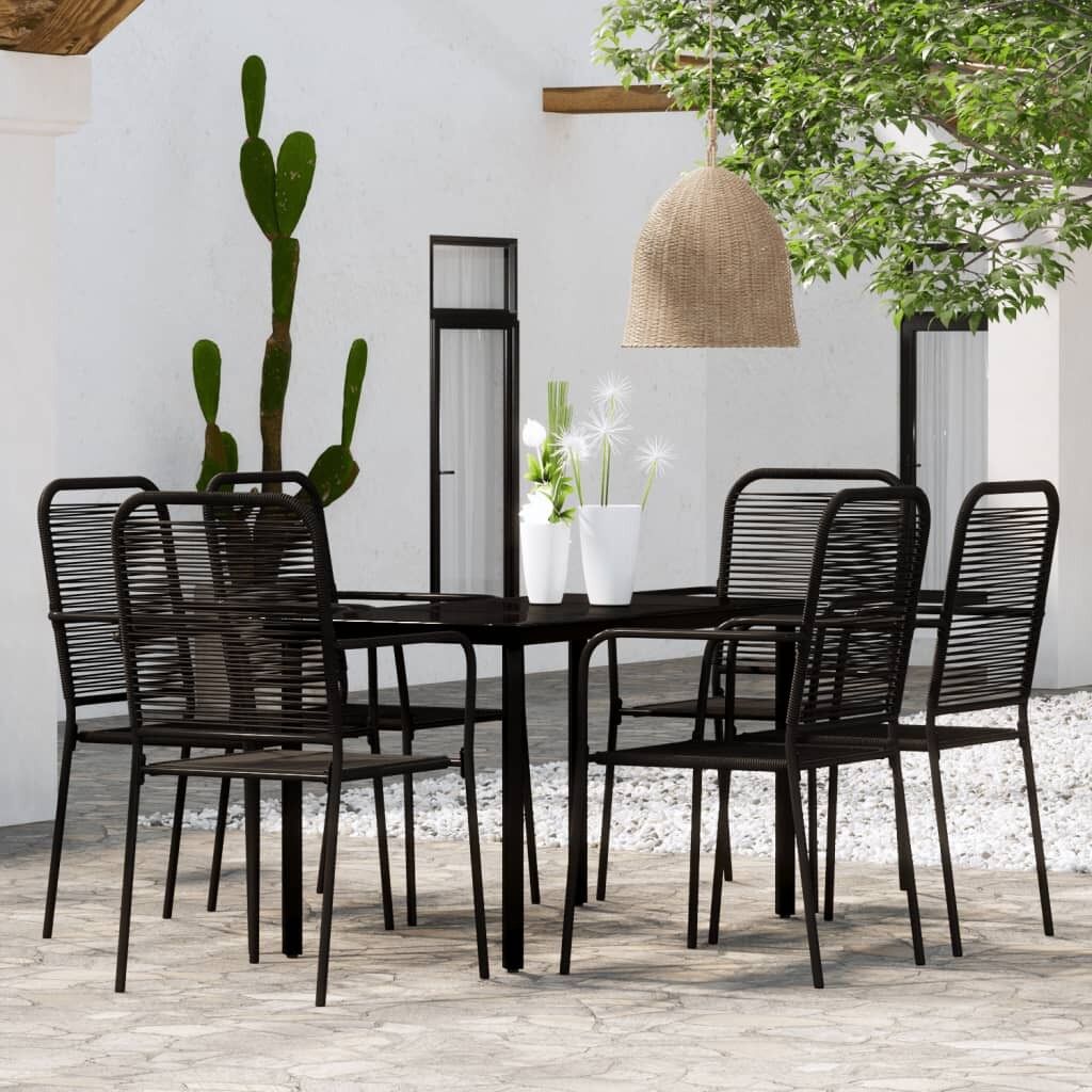 Juego de comedor de jardín 5 piezas negro vidaxl