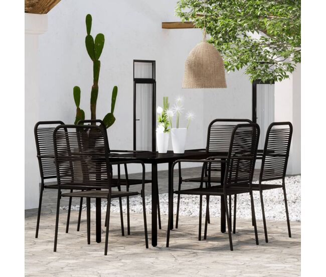 Juego de comedor de jardín 5 piezas negro vidaxl