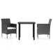 Juego de comedor de jardín 5 piezas con cojines negro Juego de comedor de jardín 5 piezas con cojines negro Beige