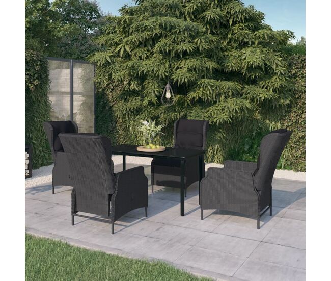 Juego de comedor de jardín 5 piezas gris oscuro vidaxl