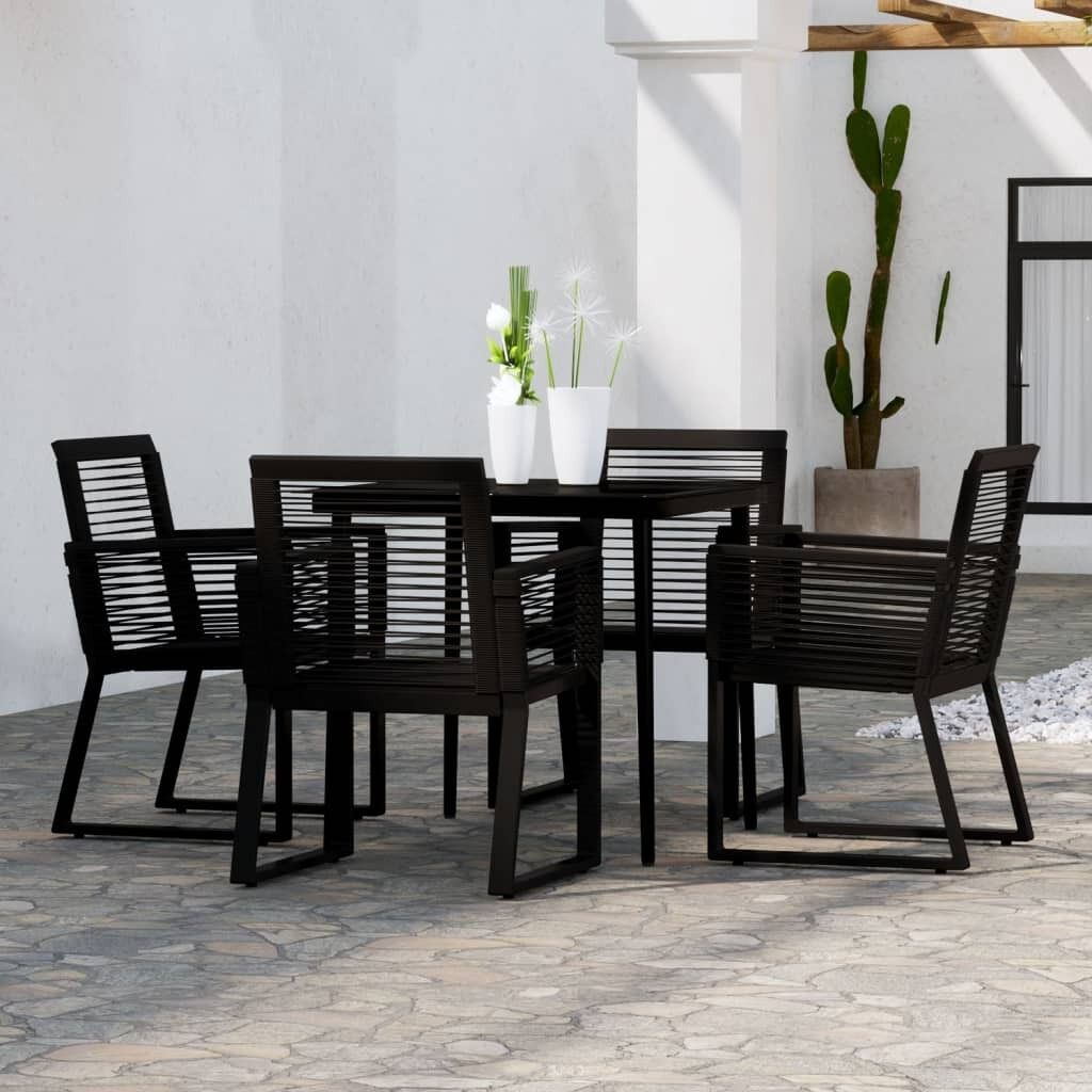 Juego de comedor de jardín 5 piezas negro vidaxl